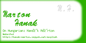 marton hanak business card